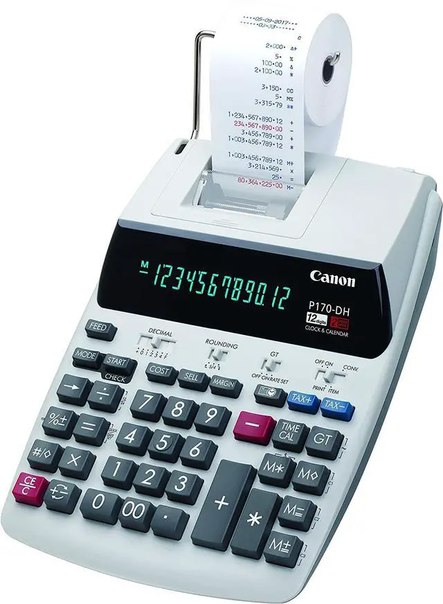 Alt view image 8 of 20 - Canon P170-DH-3 Printing Calculator Black/Red Print 2.3 Lines/Sec 2204C001