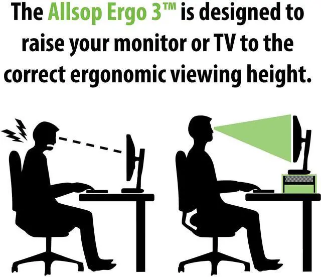 Alt view image 3 of 17 - Allsop Ergo 3 Metal Monitor Stand 10"x18"x6" Pearl/Black 31630