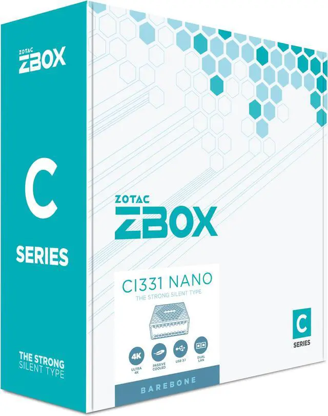 Alt view image 6 of 12 - ZOTAC ZBOX CI331 nano Fanless Silent Mini PC Intel N5100, Intel UHD Graphics, HDMI, VGA, DisplayPort , No Memory/Storage/OS Barebones System, ZBOX-CI331NANO-U