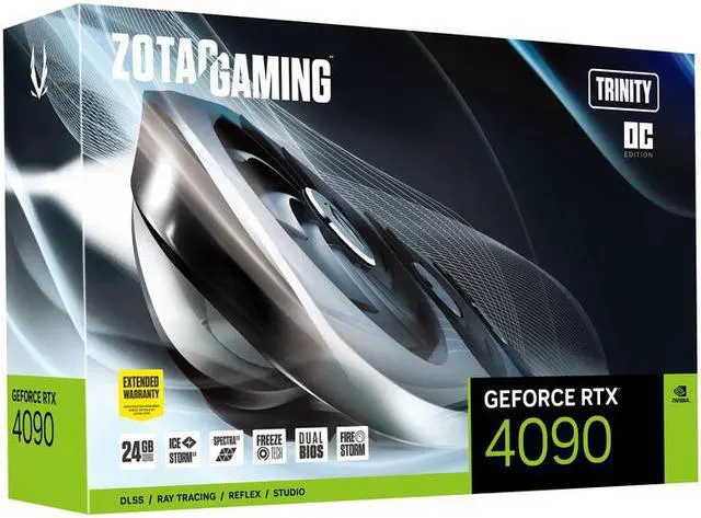 Alt view image 2 of 7 - ZOTAC GAMING GeForce RTX 4090 Trinity OC 24GB GDDR6X 384-bit 21 Gbps PCIE 4.0 Gaming Graphics Card, IceStorm 3.0 Advanced Cooling, SPECTRA 2.0 RGB Lighting, ZT-D40900J-10P