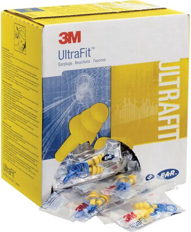 Alt view image 3 of 4 - 3M - 340-4004-PK - 3M E-A-R UltraFit Earplugs 340-4004, Corded, Poly Bag, 100 Pair/Box