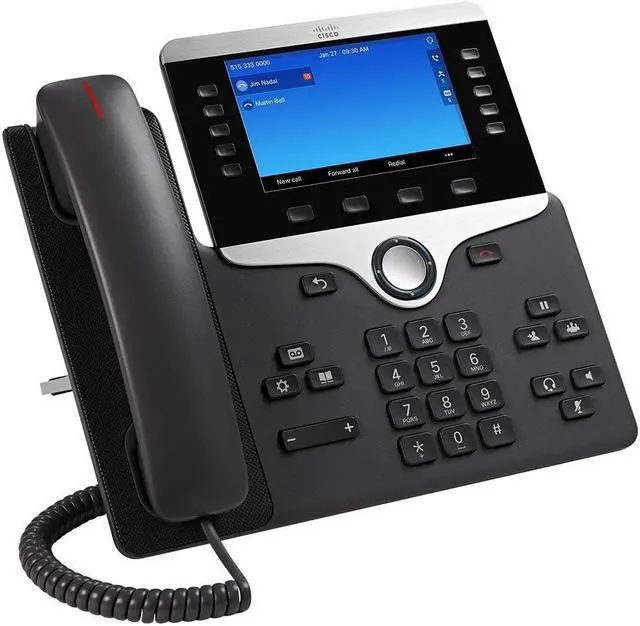 Alt view image 4 of 4 - Cisco 8841 IP Phone, Corded, 5 x Total Line - VoIP - 5" LCD - Unified Communications Manager, Unified Communications Manager Express, User Connect License - 2 x Network (RJ-45) - PoE Ports