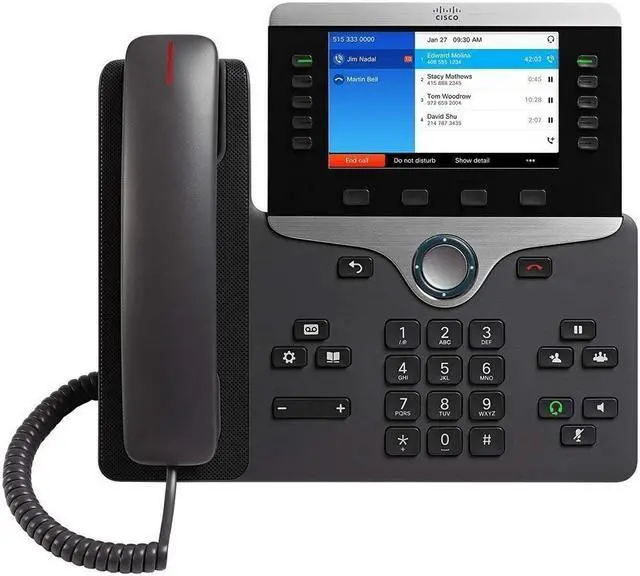 Main image of Cisco 8841 IP Phone, Corded, 5 x Total Line - VoIP - 5" LCD - Unified Communications Manager, Unified Communications Manager Express, User Connect License - 2 x Network (RJ-45) - PoE Ports