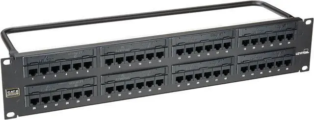 Main image of LEVITON TELCOM 69586U48 CAT6 PLUS PATCH PANEL 48 PRTS