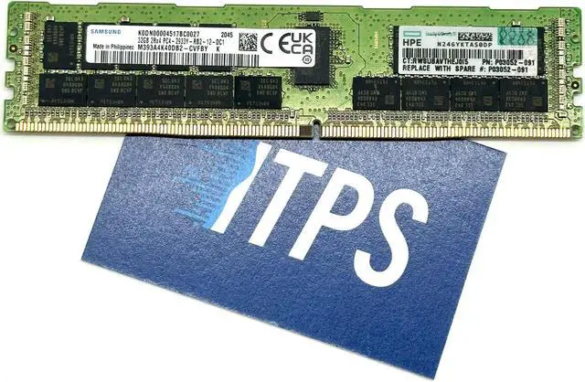 Alt view image 3 of 3 - HP Hynix 32GB HMA84GR7DJR4N-XN PC4-3200AA DDR4-2933Y Server Memory ECC P03052-091 P00924-B21
