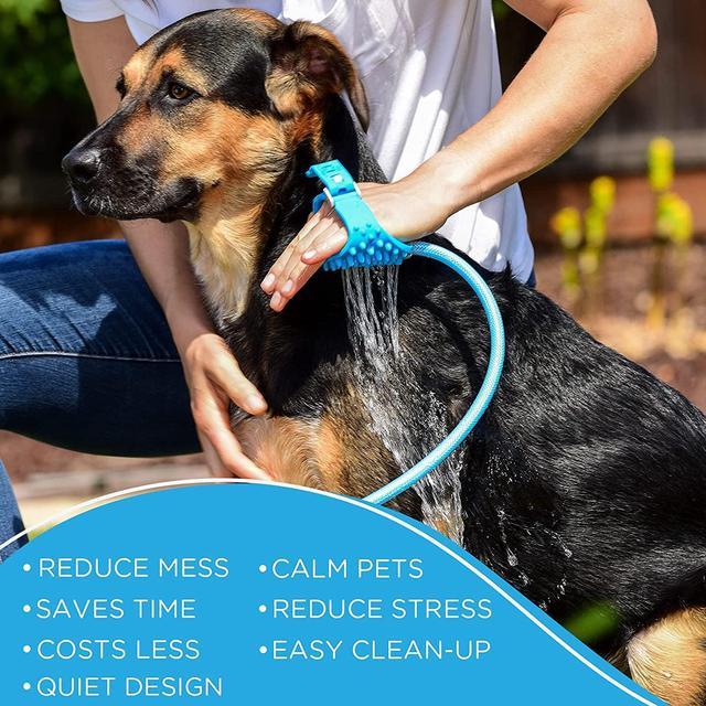 Aquapaw Dog Bath Brush Pro - Sprayer and Scrubber Tool in One -  Indoor/Outdoor Dog Bathing Supplies - Pet Grooming for Dogs with Long and  Short Hair 