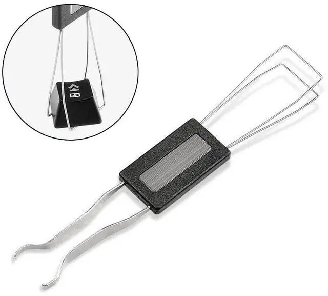 Alt view image 2 of 6 - Useful Keyboard Keycap Puller Remover With Unloading Steel Cleaning Tool Keyboards Key Cap Fixing Tool Fixing Cleaning Key Cap