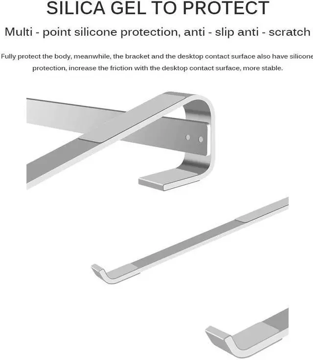 Alt view image 6 of 6 - 10 18 Inch Aluminum Alloy Folding Laptop Stand Adjustable Notebook Support Stand For Macbook Pro Non Slip Cooling Bracket