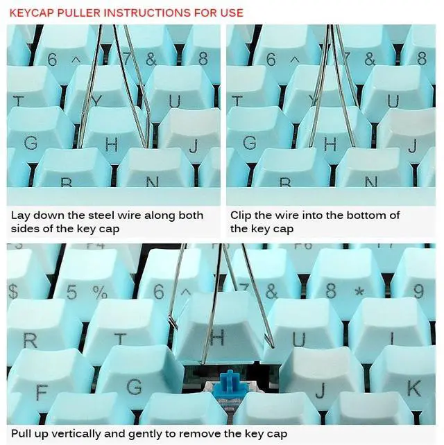 Alt view image 4 of 6 - Useful Keyboard Keycap Puller Remover With Unloading Steel Cleaning Tool Keyboards Key Cap Fixing Tool Fixing Cleaning Key Cap