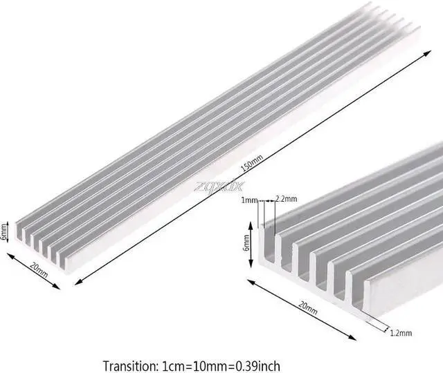 Main image of 150*20*6mm Aluminum Heatsink Strip Cooling Computer Electronic Radiator Cooler Whosale&Dropship