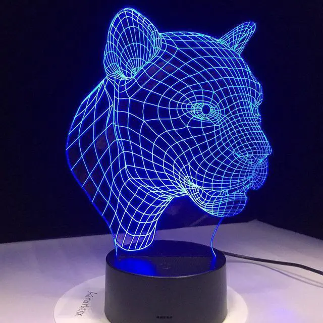 Alt view image 3 of 5 - 3D Light Decor LED Table Lamp USB Charge Bedroom Living Room Bar Atmosphere Decor LED Acrylic Lamp Leopard Batman Skull Lamp