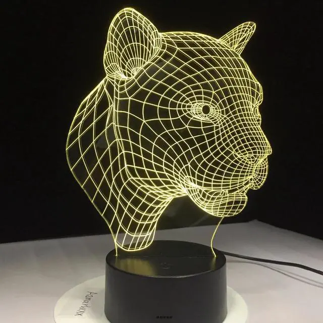 Alt view image 4 of 5 - 3D Light Decor LED Table Lamp USB Charge Bedroom Living Room Bar Atmosphere Decor LED Acrylic Lamp Leopard Batman Skull Lamp