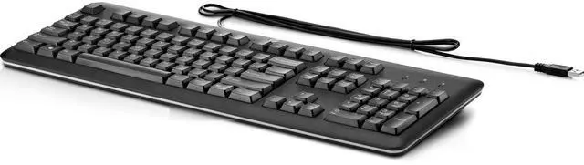 Alt view image 8 of 8 - NEW HP Genuine USB Wired Black Keyboard KU-1156 - 672647-003