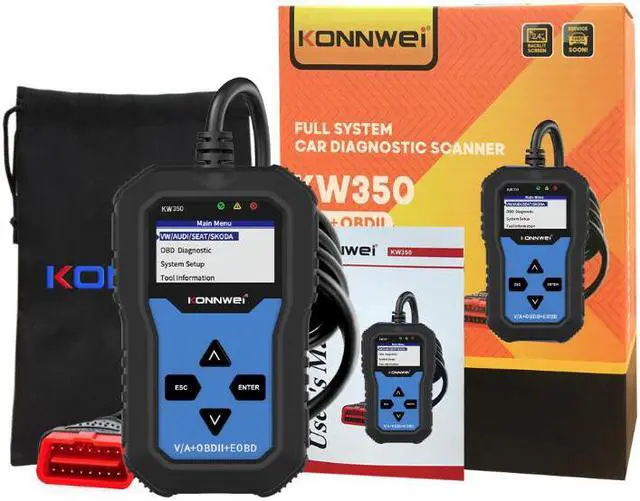 Alt view image 4 of 7 - KONNWEI KW350 OBD2 V/A OBDII EOBD ABS Airbag Scanner for Volkswagen for VW Audi car Full Function Car Scanner Diagnostic Tester