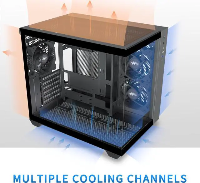MUSETEX ATX PC Case, 3 x 120mm Fans Pre-Installed, 360MM RAD Support ...