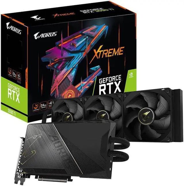 Alt view image 4 of 14 - GIGABYTE AORUS GeForce RTX 3090 Ti XTREME WATERFORCE 24GB GDDR6X PCI Express 4.0 ATX Video Card GV-N309TAORUSX W-24GD
