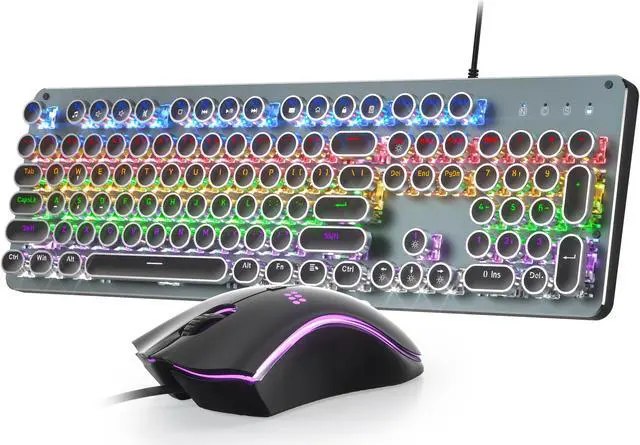 Main image of FANTECH Punk Mechanical Keyboard & mouse & mousepad 3-piece set , for Mac/PC/ PS5 /PS4 /Xbox /One Gamer,1.6m USB Leather Cable,Monochrome Mixed Color,104 Keys,Black