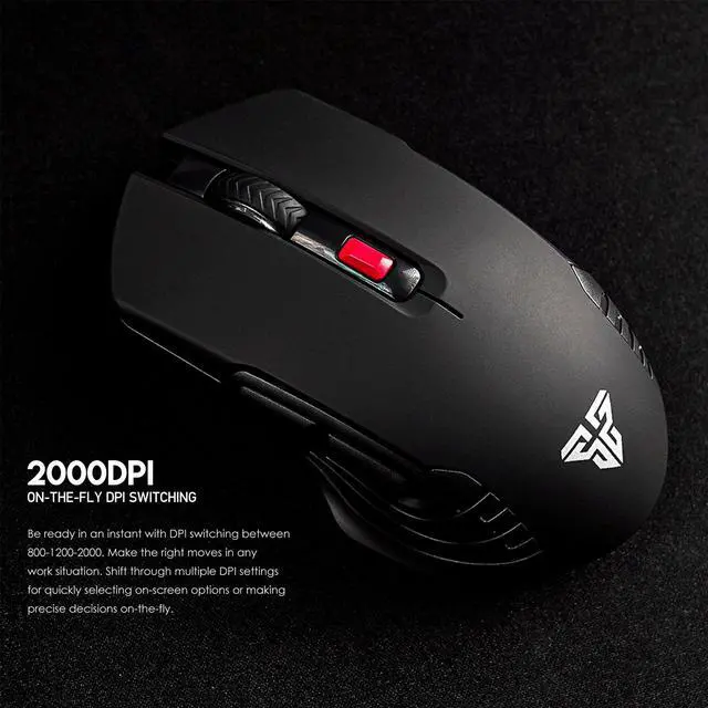 Alt view image 6 of 7 - FANTECH  Wireless Gaming Mouse,Medium-size ,Ergonomic Hand Grips,2.4 GHz wreless Fast charge,RGB Gamer Desk Laptop PC Gaming Mouse, for Windows 7/8/10/11/XP Vista Linux MacOs, Black
