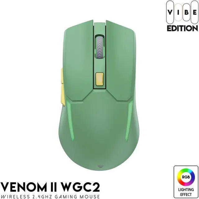 Alt view image 6 of 7 - FANTECH  Wireless Gaming Mouse,Medium-size ,Ergonomic Hand Grips,2.4 GHz wreless Fast charge,RGB Gamer Desk Laptop PC Gaming Mouse, for Windows 7/8/10/11/XP Vista Linux MacOs,Green