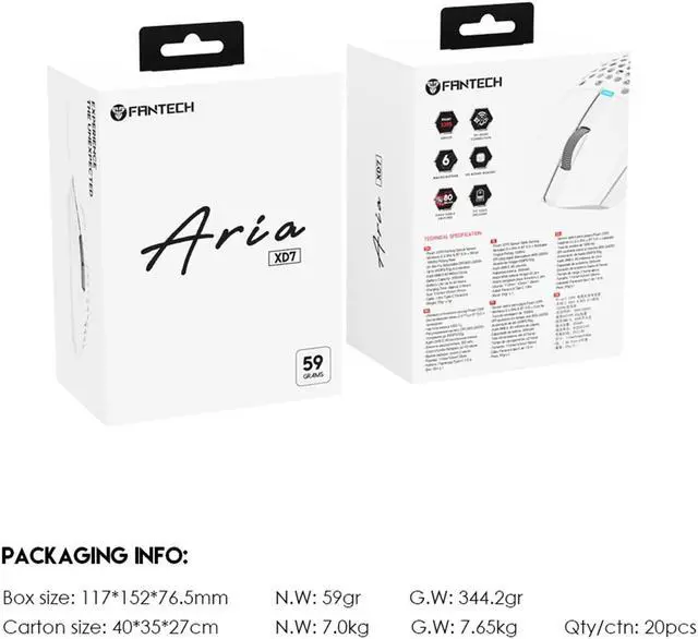 Alt view image 7 of 7 - FANTECH  Wireless Gaming Mouse,Medium-size ,Ergonomic Hand Grips,2.4 GHz wreless Fast charge,RGB Gamer Desk Laptop PC Gaming Mouse, for Windows 7/8/10/11/XP Vista Linux MacOs,White