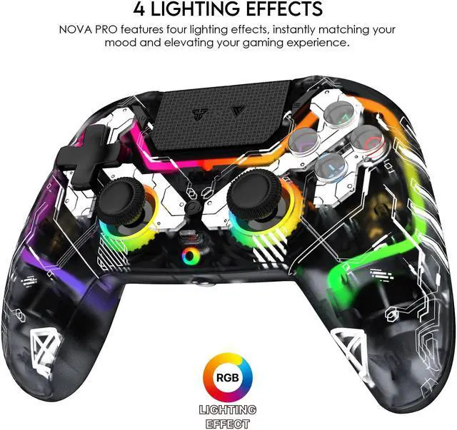 Main image of Fantech NOVA PRO WGP14V2 Wireless/Wired Gaming Controller,22 Buttons, Hall Effect, Cool Lights, Highly Sensitive,Compatible with PC/Steam/Switch/PS4/Ps3/iOS/MacOs/Android,Black