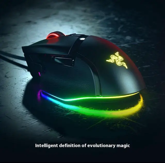 Alt view image 2 of 7 - AULA Basilisk V3 Customizable Ergonomic Wired Gaming Mouse: Fastest Gaming Mouse Switch - Chroma RGB Lighting - 26K DPI Optical Sensor - 11 Programmable Buttons - HyperScroll Tilt Wheel -Black