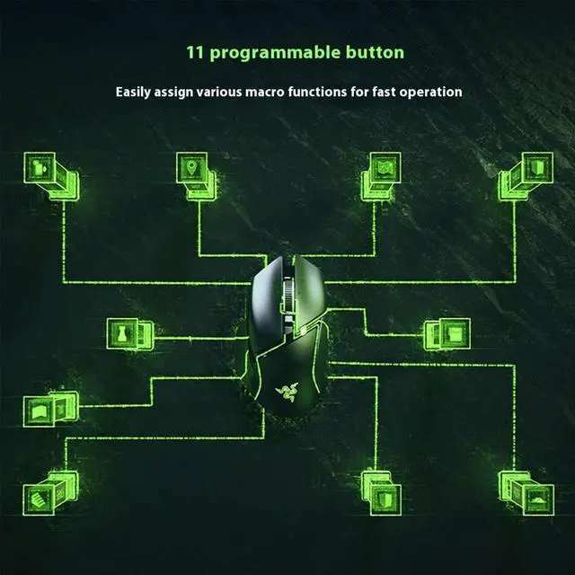 Alt view image 3 of 7 - AULA Basilisk V3 Customizable Ergonomic Wired Gaming Mouse: Fastest Gaming Mouse Switch - Chroma RGB Lighting - 26K DPI Optical Sensor - 11 Programmable Buttons - HyperScroll Tilt Wheel -Black