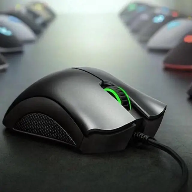 Alt view image 4 of 7 - AULA DeathAdder Essential Gaming MouseErgonomic design 6400 DPI Optical Sensor - 5 Programmable Buttons - Mechanical Switches - Rubber Side Grips - Black