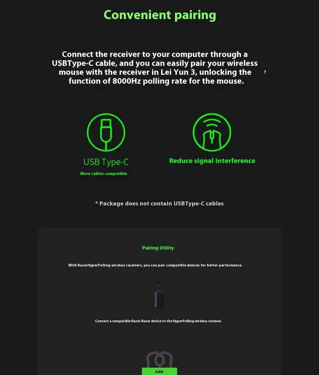Alt view image 4 of 7 - AULA HYPERPOLLING WIRELESS ADAPTER, 8K HZ Polling Rate, Ultra-Fast Wireless Performance, USB TYPE C Port, Easy Pairing, Custom Receiver LED, Black