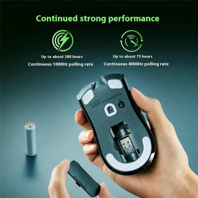 Alt view image 5 of 7 - AULA Viper V3 HyperSpeed Wireless Esports Gaming Mouse: 82g Lightweight - 280 Hr Battery Life- 30K DPI Optical Sensor - Gen-2 Mechanical Switches - 8 Programmable Controls-6 buttons- Black