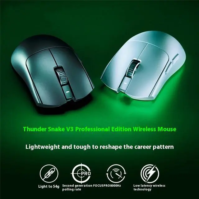 Alt view image 3 of 7 - AULA Viper V3 Pro Wireless Gaming Mouse: 54g Lightweight- 8K Polling - 35000 DPI Optical Sensor with Advanced Features - Gen-3 Optical Switches - 8 Programmable Controls - USB C Charging-white