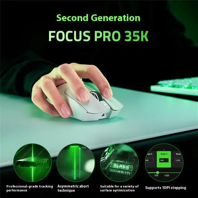 Alt view image 5 of 7 - AULA Viper V3 Pro Wireless Gaming Mouse: 54g Lightweight- 8K Polling - 35000 DPI Optical Sensor with Advanced Features - Gen-3 Optical Switches - 8 Programmable Controls - USB C Charging-white