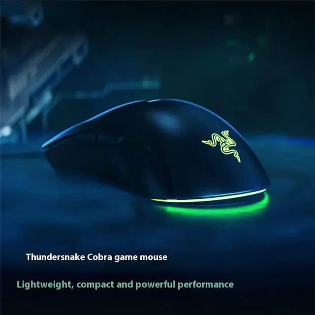 Alt view image 2 of 7 - AULA Cobra Wired Gaming Mouse: 58g Lightweight Design - Gen-3 Optical Switches - Chroma RGB Lighting with Underglow - Precise 8500 DPI Optical Sensor - Speedflex Cable-6 buttons - Black