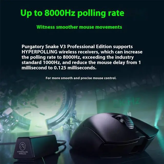 Alt view image 6 of 7 - AULA DeathAdder V3 Pro Gaming Mouse: 63g Ultra Lightweight - Focus Pro 30K Optical Sensor - Fast Optical Switches Gen-3 - HyperSpeed Wireless - 5 Buttons - 90 Hr Battery-30000DPI-white