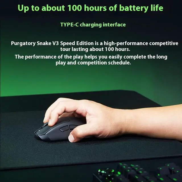 Alt view image 4 of 7 - AULA DeathAdder V3 HyperSpeed Wireless Gaming Mouse: 55g Lightweight - USB C Charging -Up to 100 Hr Battery - Advanced 26K Optical Sensor- Gen-3 Optical Switches - 8 Programmable Controls-Black