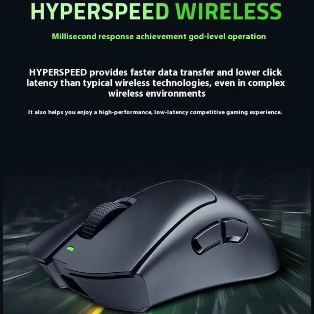 Alt view image 3 of 7 - AULA DeathAdder V3 HyperSpeed Wireless Gaming Mouse: 55g Lightweight - USB C Charging -Up to 100 Hr Battery - Advanced 26K Optical Sensor- Gen-3 Optical Switches - 8 Programmable Controls-Black