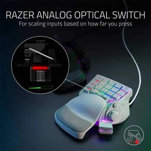 Alt view image 4 of 7 - AULA Tartarus Pro Wired Left Hand Keypad, 32 Programmable Keys, 8-Way Thumb Arrow Keys and Scroll Wheel,20 Analog Movement Switches,Macro Pad for PC Gaming, for Windows or Mac Computer,silver
