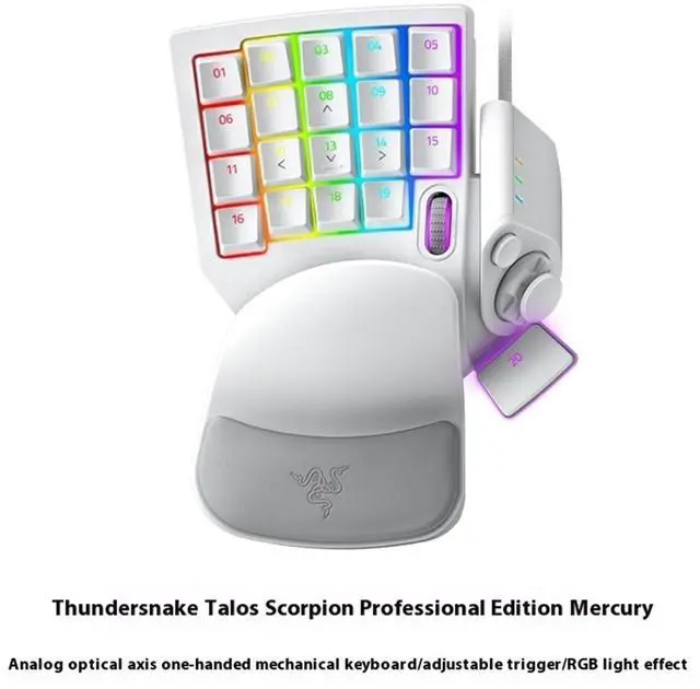 Alt view image 2 of 7 - AULA Tartarus Pro Wired Left Hand Keypad, 32 Programmable Keys, 8-Way Thumb Arrow Keys and Scroll Wheel,20 Analog Movement Switches,Macro Pad for PC Gaming, for Windows or Mac Computer,silver