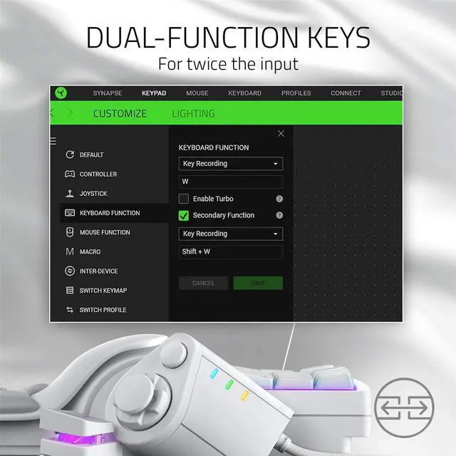 Alt view image 3 of 7 - AULA Tartarus Pro Wired Left Hand Keypad, 32 Programmable Keys, 8-Way Thumb Arrow Keys and Scroll Wheel,20 Analog Movement Switches,Macro Pad for PC Gaming, for Windows or Mac Computer,silver