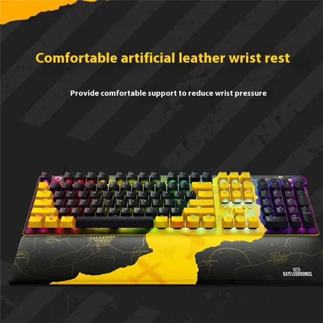 Alt view image 6 of 7 - AULA Huntsman V2 Wired gaming Keyboard,PUBG,Battleground Edition, 8000Hz Polling Rate, Fastest Linear Optical Switches, Magnetic Suction Artificial Leather,Doubleshot PBT Keycaps104 Keysyellow
