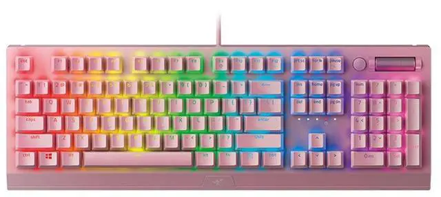 Alt view image 4 of 7 - AULA Black Widow Spider V3 Wired gaming Keyboard, Chroma RGB Lighting, Ergonomic Design, Dual Color Injection Molded ABS Keycaps,green switch104 Keyspink