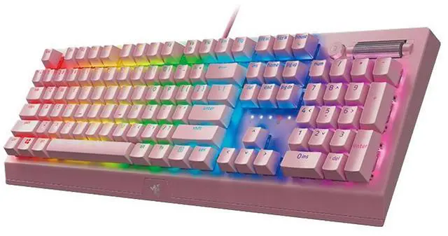 Alt view image 3 of 7 - AULA Black Widow Spider V3 Wired gaming Keyboard, Chroma RGB Lighting, Ergonomic Design, Dual Color Injection Molded ABS Keycaps,green switch104 Keyspink