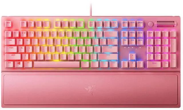 Main image of AULA Black Widow Spider V3 Wired gaming Keyboard, Chroma RGB Lighting, Ergonomic Design, Dual Color Injection Molded ABS Keycaps,green switch104 Keyspink