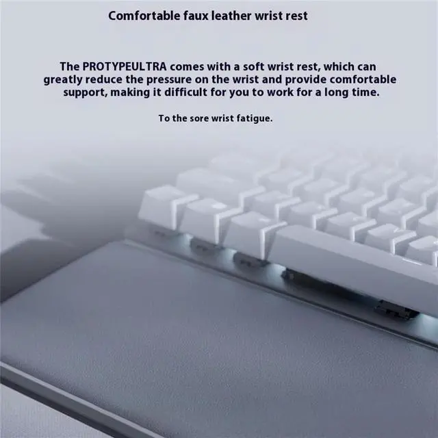Alt view image 6 of 7 - AULA Pro Type Ultra Wireless gaming Keyboard, Ergonomic Design, Triple Mode Connection,HyperSpeed Technology - Connect up to 4 Devices - Fully Programmable Keys104 Keyssilver
