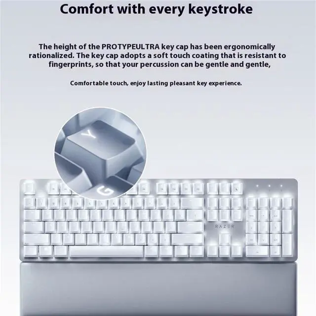 Alt view image 5 of 7 - AULA Pro Type Ultra Wireless gaming Keyboard, Ergonomic Design, Triple Mode Connection,HyperSpeed Technology - Connect up to 4 Devices - Fully Programmable Keys104 Keyssilver