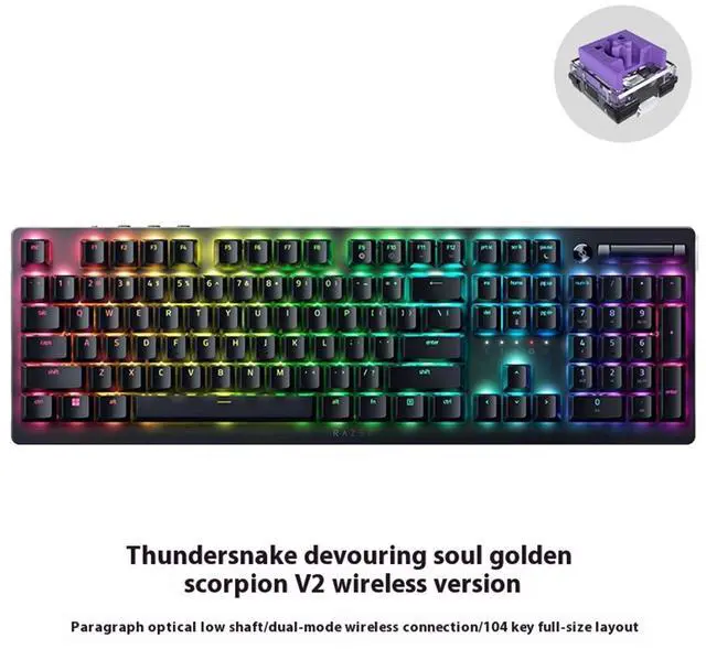 Alt view image 2 of 7 - AULA DeathStalker V2 pro Dual-Mode gaming Keyboard, 40-Hour Battery Life, Laser Etched Craftsmanship,Segmented Optical switch,104 Keys,Low Profile Optical Paragraph light axis,Chroma RGB, Black
