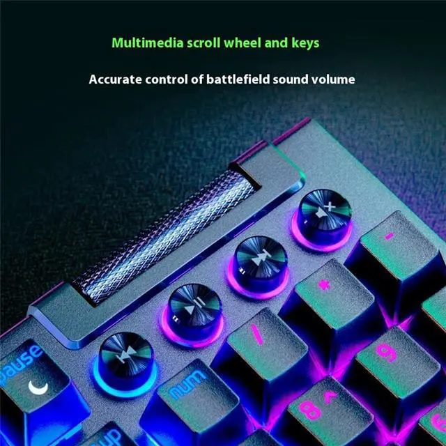 Alt view image 5 of 7 - AULA Black Widow Spider V4 Pro Wired gaming KeyboardCommand DialChroma RGBMagnetic Wrist Rest, Snap Tap, 8 Customizable Keys, Sound Scroll Wheel DesignYellow switch, 104 KeysBlack