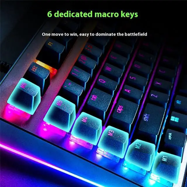 Alt view image 7 of 7 - AULA Black Widow Spider V4 Wired gaming KeyboardChroma RGB - 6 Macro Keys - Magnetic Wrist Rest - Doubleshot ABS Keycaps - Roller & Media Keys - Snap TapYellow switch, 104 KeysBlack