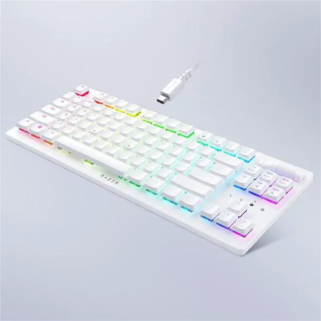 Alt view image 4 of 7 - AULA DeathStalker V2 pro Dual-Mode gaming Keyboard, 40-Hour Battery Life, Laser Etched Craftsmanship,Segmented Optical switch,104 Keys,Low Profile Optical Paragraph light axis,Chroma RGB, white