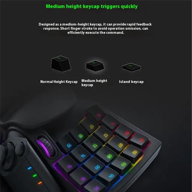 Alt view image 5 of 7 - AULA Tartarus V2 Wired gaming Keyboard, Mecha Membrane Key Switches,One Handed gaming Keyboard,32 Programmable Keys,Customizable Chroma RGB Lighting,Programmable Macros,Snap Tap black